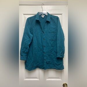 J. Jill Teal Textured Shirt